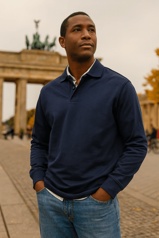 Lennox | Luxus-Poloshirt mit langen ärmeln