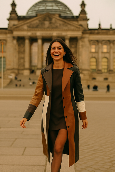 JUNA | Langer Patchwork-Mantel