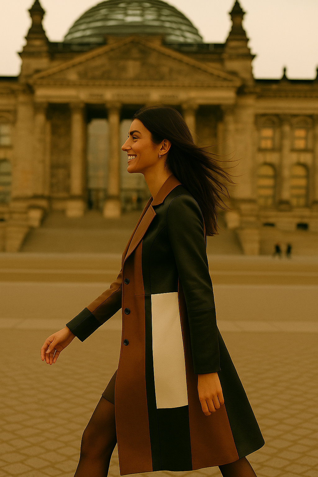 JUNA | Langer Patchwork-Mantel