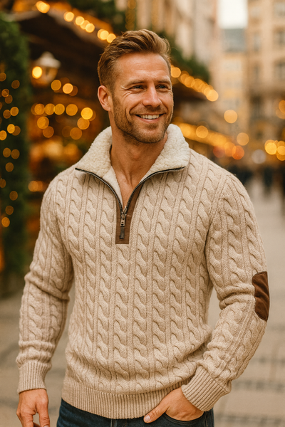 FINN | FLEECE-PULLOVER MIT HOCHSCHLOSS