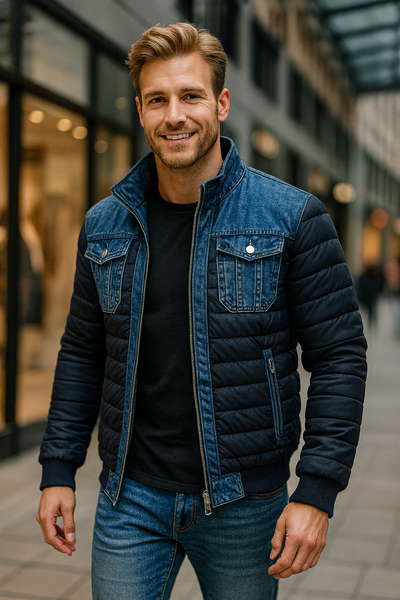 LEON MARTEL | Hybrid-Denim Steppjacke für urbanen Stil