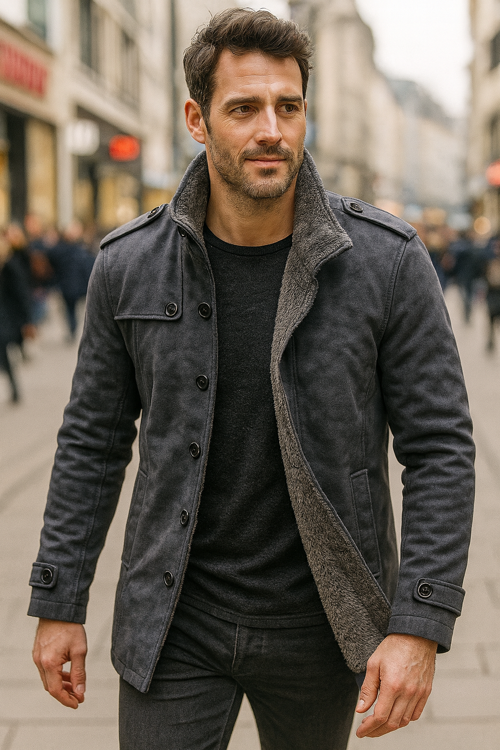 LEON FALKER | Herrenmantel aus wildleder