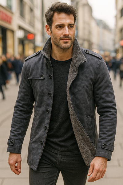 LEON FALKER | Herrenmantel aus wildleder