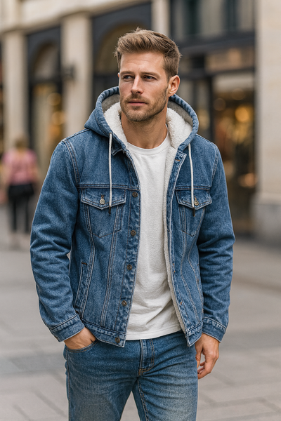 STAHLFELL | Thermo-Steppjacke für Herren im Denim-Look
