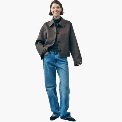 Damenjacke mit Oversized-Passform und Knopfverschluss