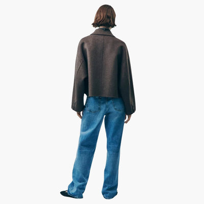 Damenjacke mit Oversized-Passform und Knopfverschluss