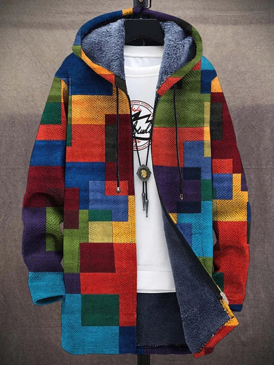 Vaylen™ | Retro-Patchwork-Fleece-Hoodie